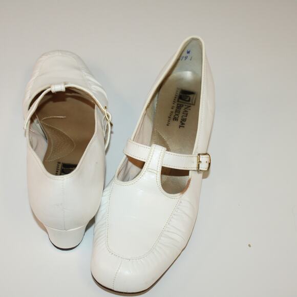 VTG Natural Bridge Shoes Handmade White Sz 8W Pre-Owned - Picture 4 of 6